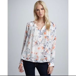 Rebecca Taylor Misty Garden Silk Blouse in Cream Size 2